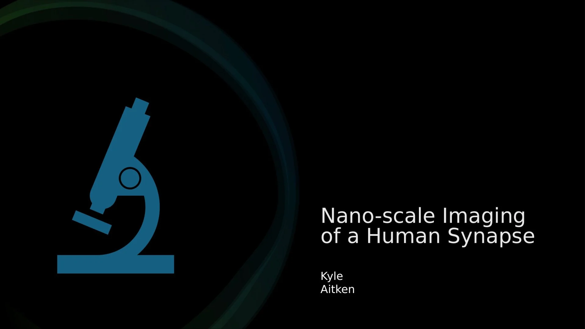 Slide 1: Nano-scale Imaging of a Human Synapse. A full description follows.
