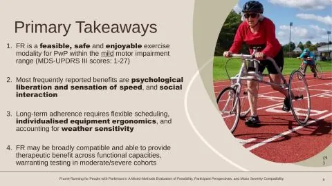 Representative slide from Frame Running for People with Parkinson’s: A Mixed-Methods Evaluation of Feasibility, Participant Perspectives, and Motor Severity Compatibility