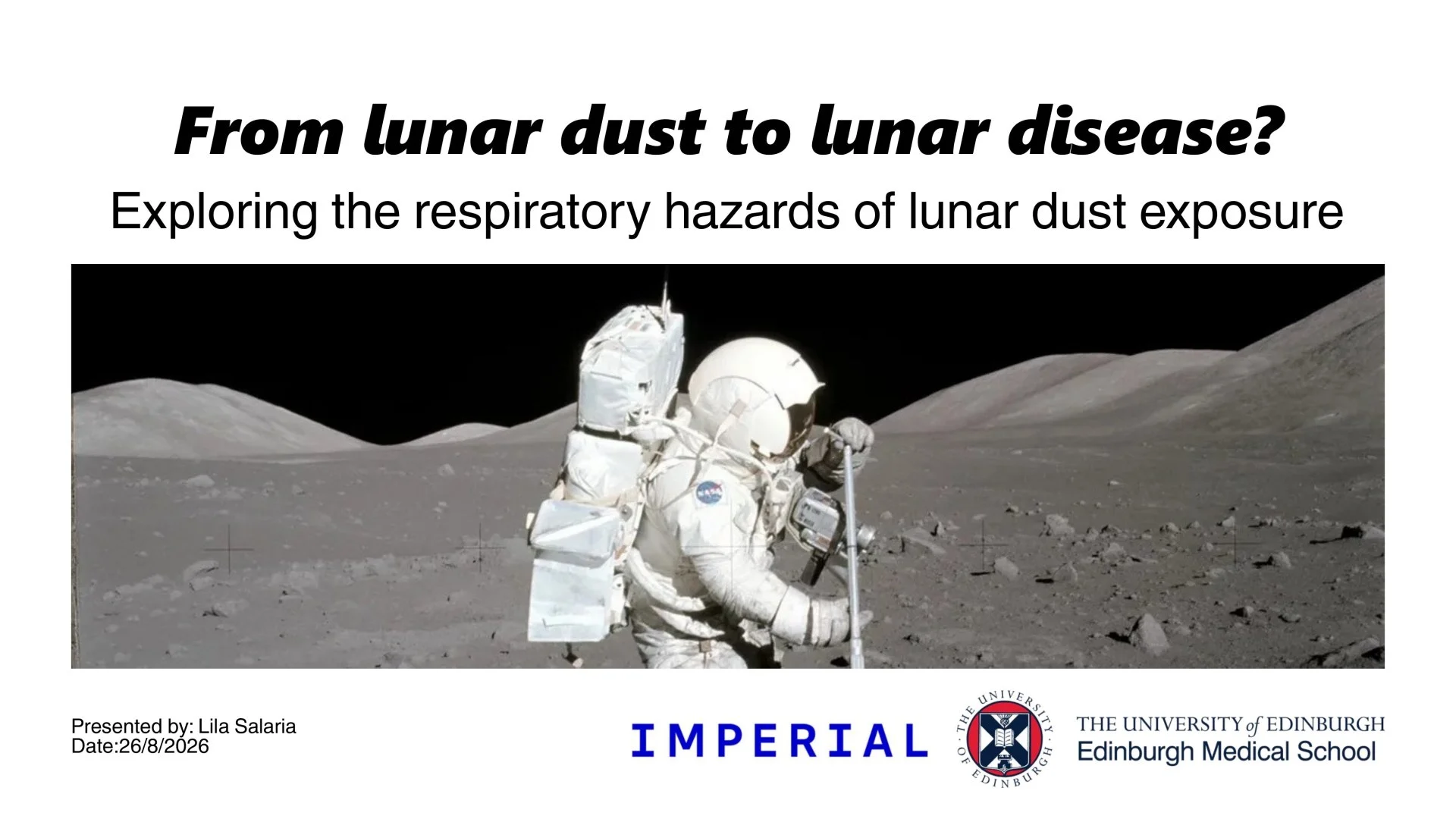 Slide 1: Presented by: Lila Salaria. A full description follows.