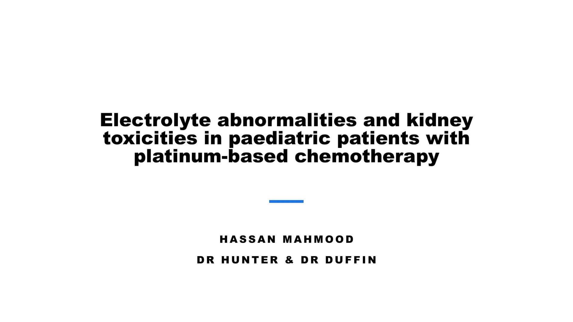 Slide 1: Electrolyte abnormalities and kidney. A full description follows.