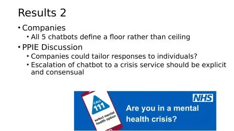 Representative slide from What Is Needed for AI Chatbots to Respond to Suicidal Ideation More Appropriately?