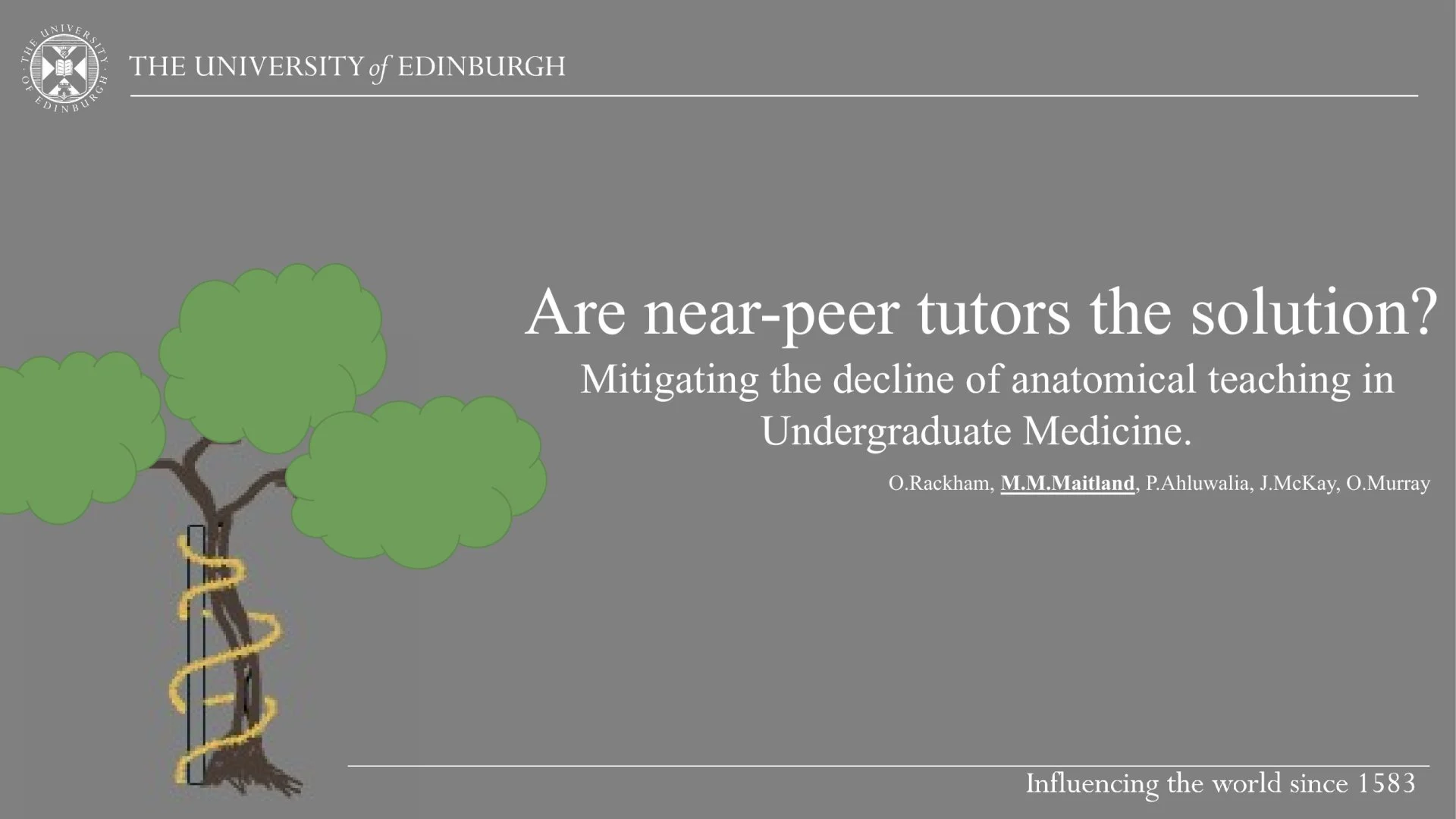 Slide 1: Are near-peer tutors the solution?. A full description follows.