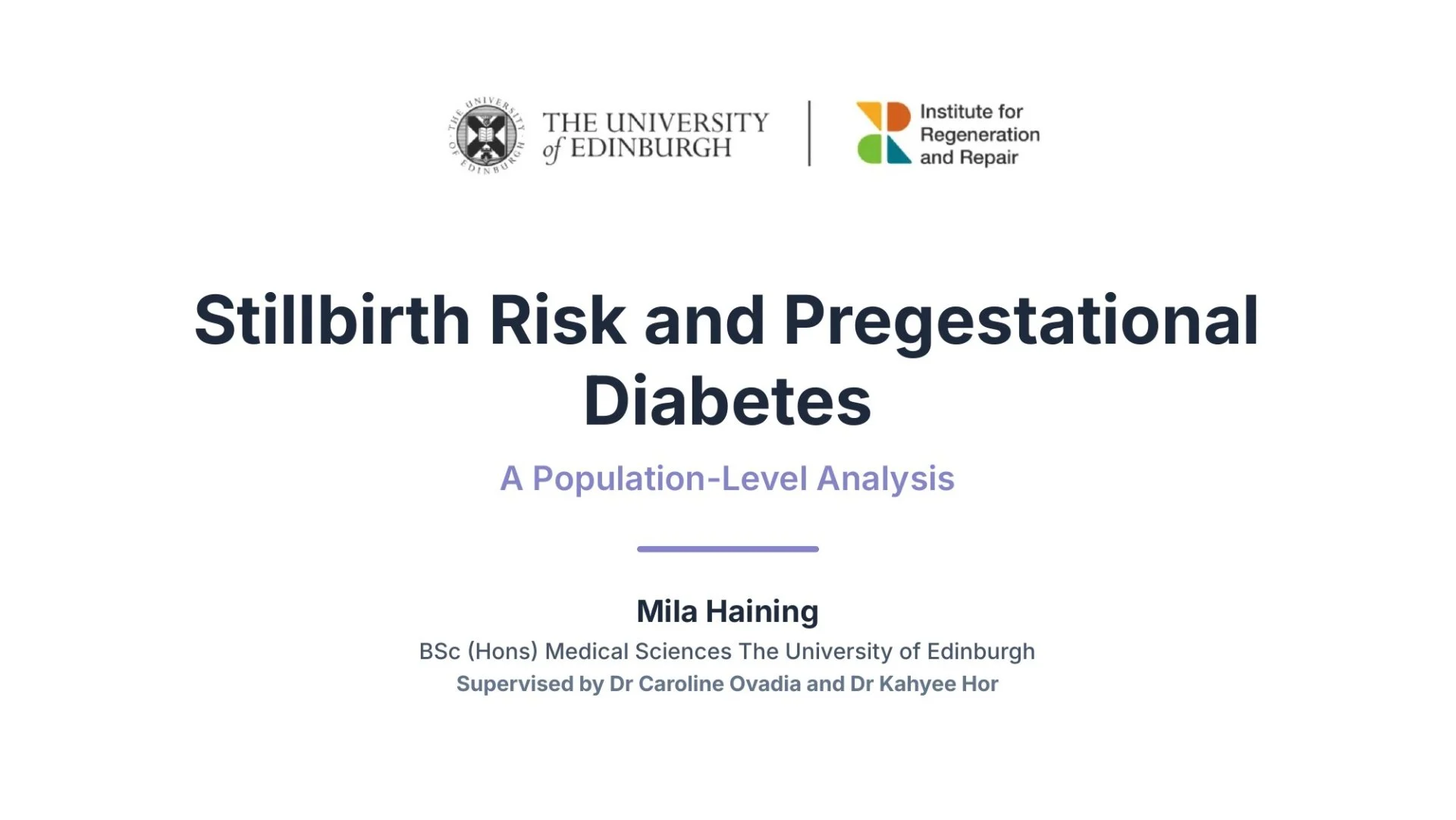 Slide 1: Stillbirth Risk and Pregestational Diabetes. A full description follows.