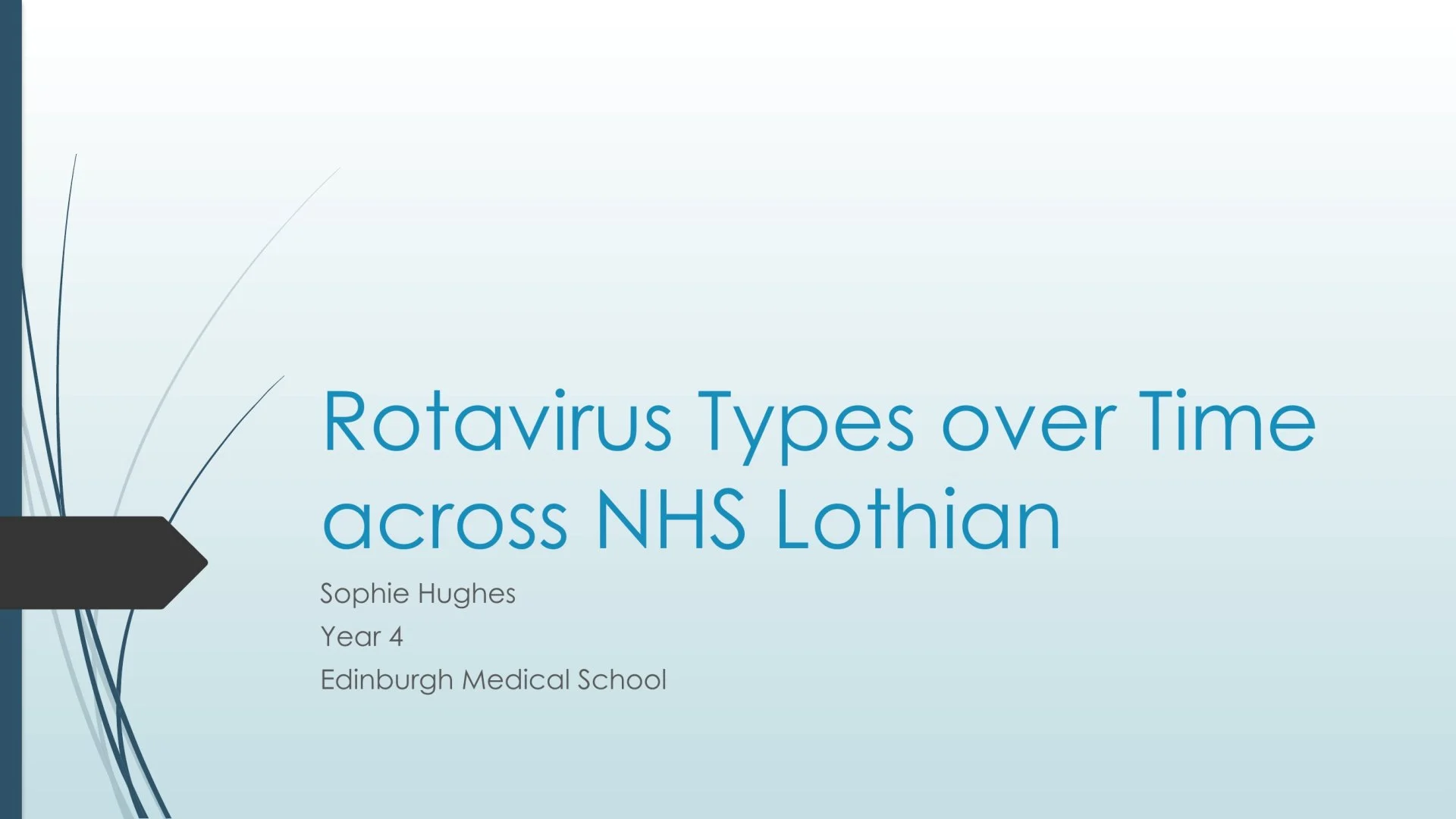 Slide 1: Rotavirus Types over Time across NHS Lothian. A full description follows.