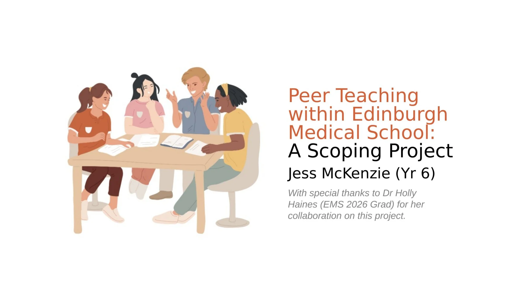 Slide 1: Peer Teaching within Edinburgh Medical School:. A full description follows.