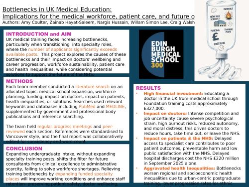 Bottlenecks in UK Medical Education: Implications for the Medical Workforce, Patient Care, and Future